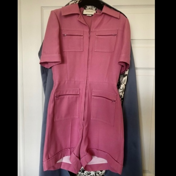 GUCCI WOOL SILK CREPE CADY ROMPER W/ GG BELT Size 4(US) - Picture 8 of 10